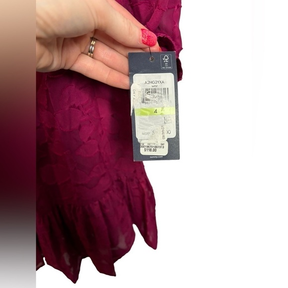 NWT Tommy Hilfiger Shift Chiffon Long Sleeve Mock Neck Dress Size 4 - Picture 5 of 11